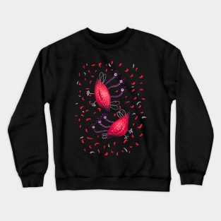 Cute Funny Red Three Eyed Cartoon Aliens Crewneck Sweatshirt